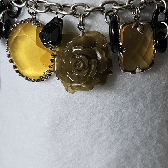 twos company charm necklace in bronze chain - Picture 6 of 7